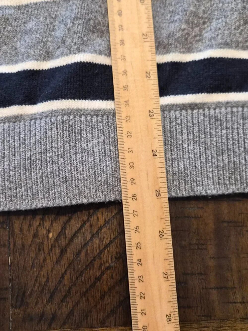 J.Crew Sweater Cotton-Cashmere Crewneck Mens Size Medium Gray Striped G891